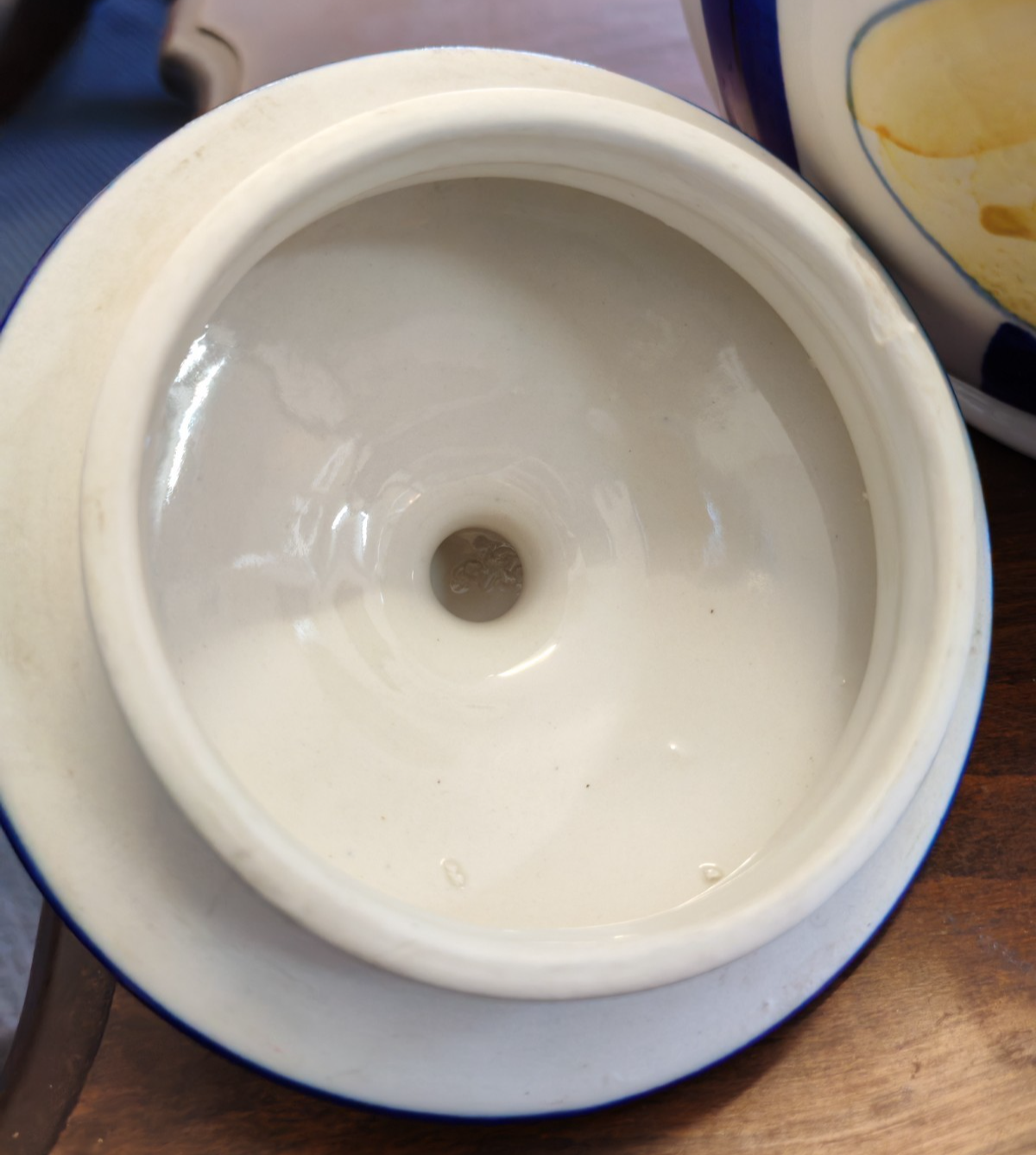 Robert Gordon Lidded Ginger Jar - Blue Stripe Lemon - Australian Pottery