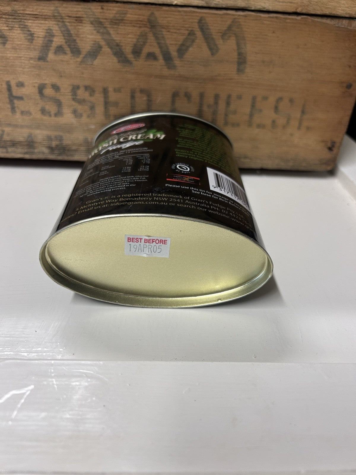 Gran’s Irish Cream Fudge Tin 275g Empty Vintage 2005 Black Green Collectible