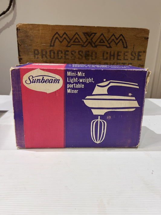 Vintage Sunbeam Mini-Mix Hand Mixer Model AM4 w/ Box – Made in Australia WORKS