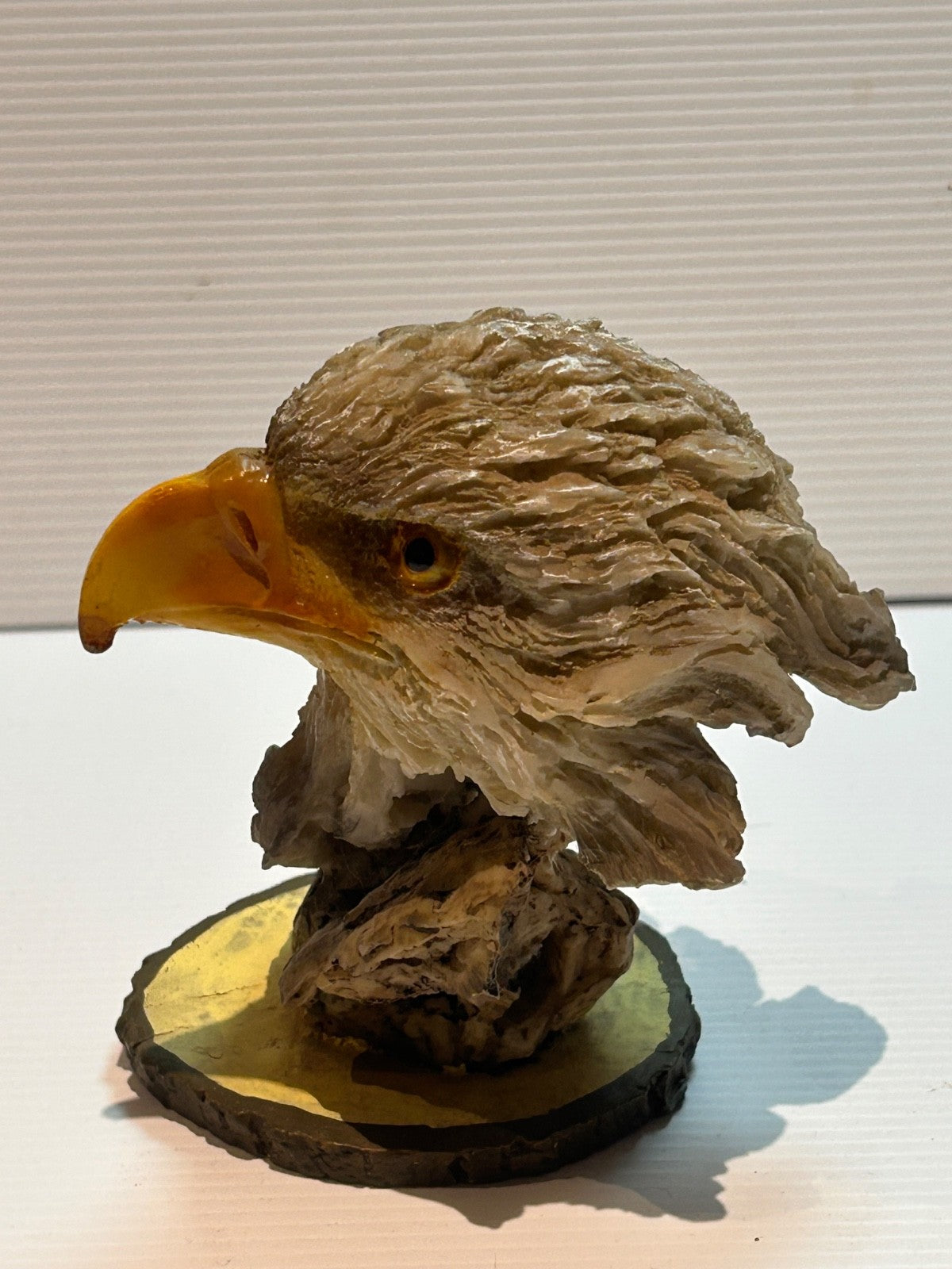 Vintage Resin Eagle Head Bust Sculpture 14cm Wildlife Bird of Prey Figurine