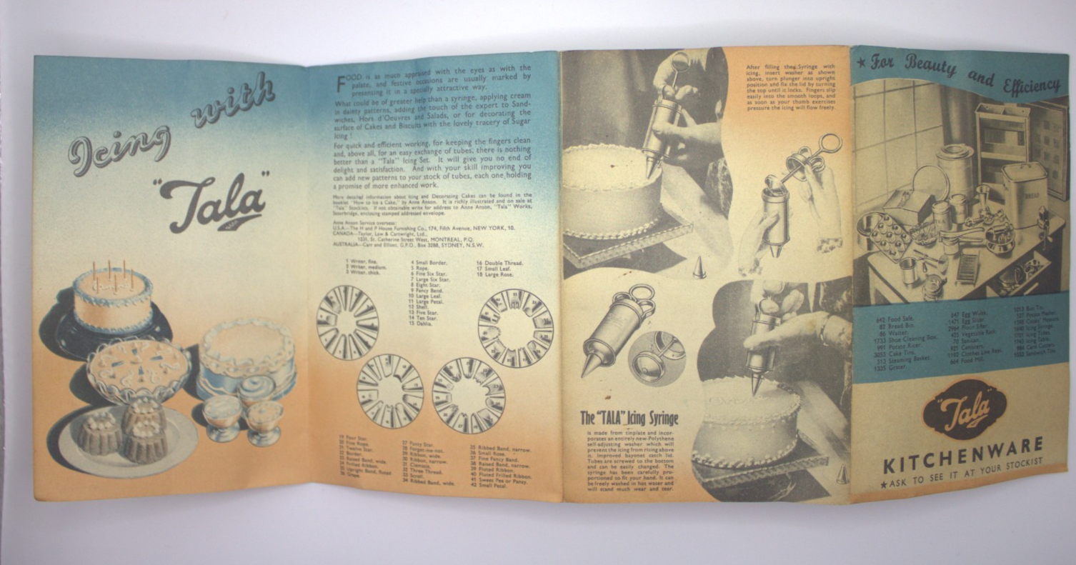 Tala Icing Set with Original Box & Instruction Leaflet – c.1940s–50s
