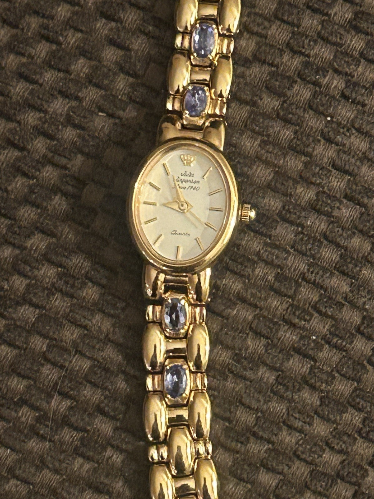 Jules Jurgensen Ladies Quartz Watch Miyota 2035 Tanzanite Boxed VTG
