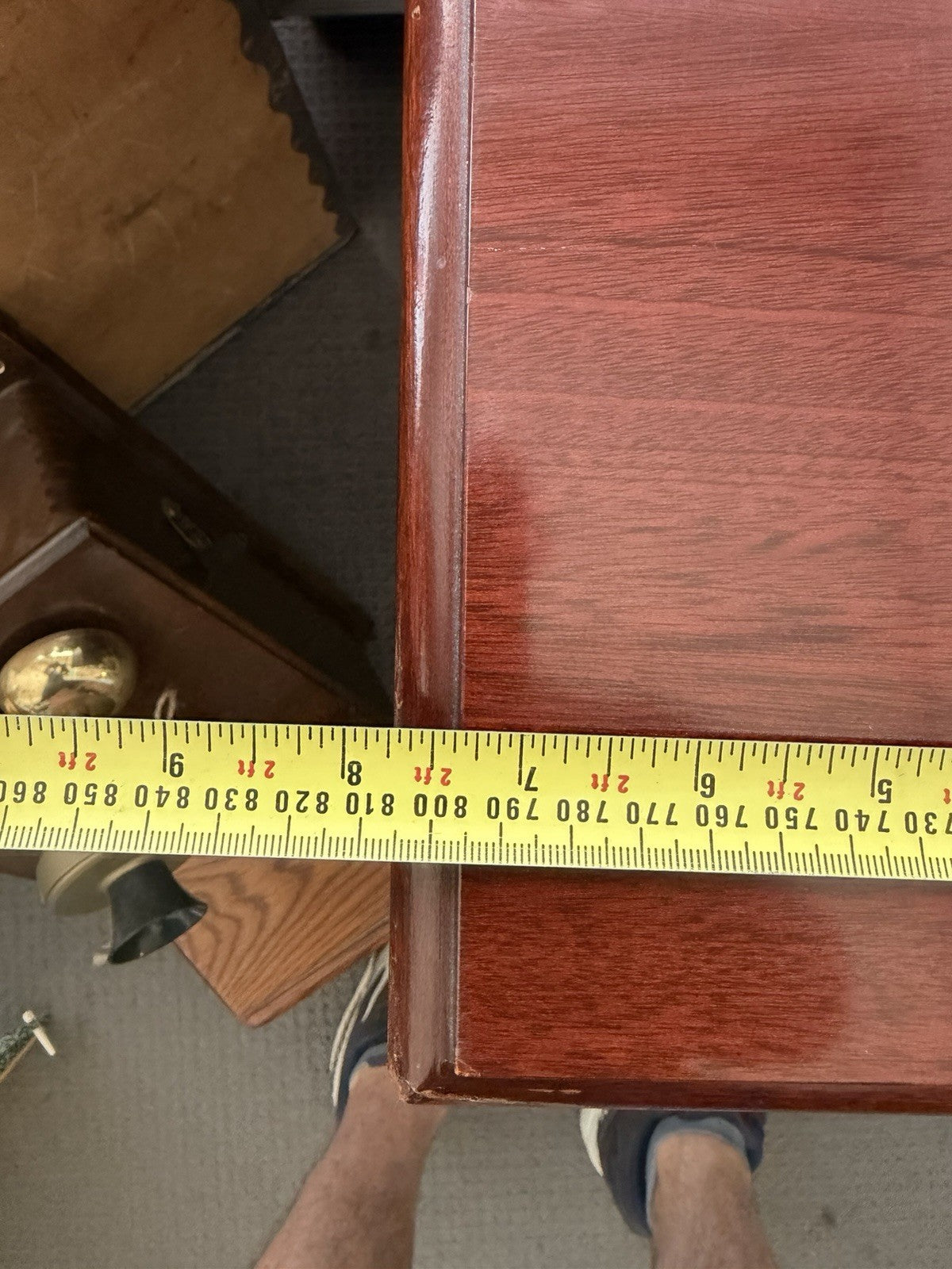 Vintage 1978 W F Hamilton Mahogany Pedestal Hall Console Table Brass Paw Feet