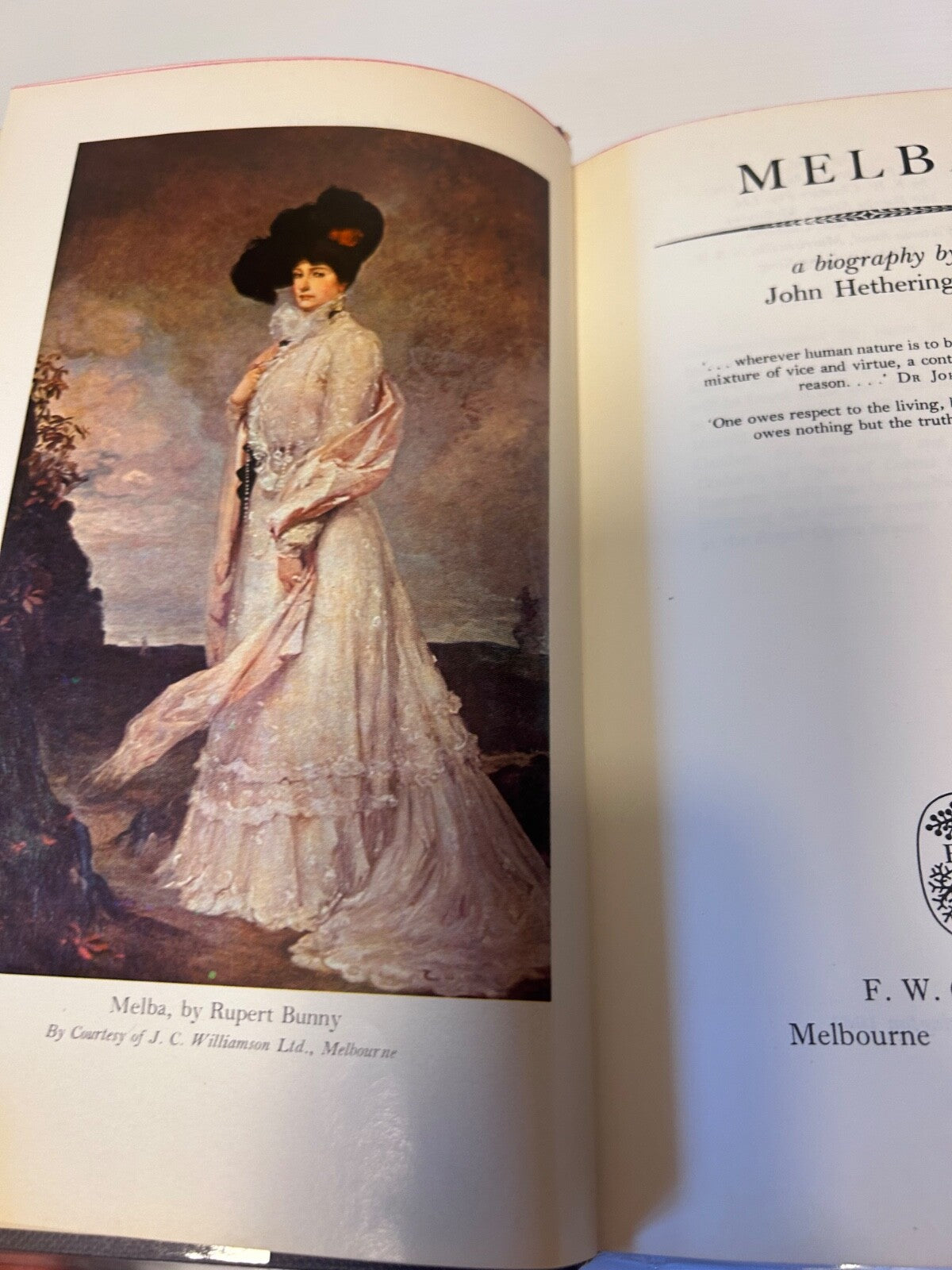 Melba Biography John Hetherington 1967 HC DJ 1st Ed Cheshire Opera 312pp