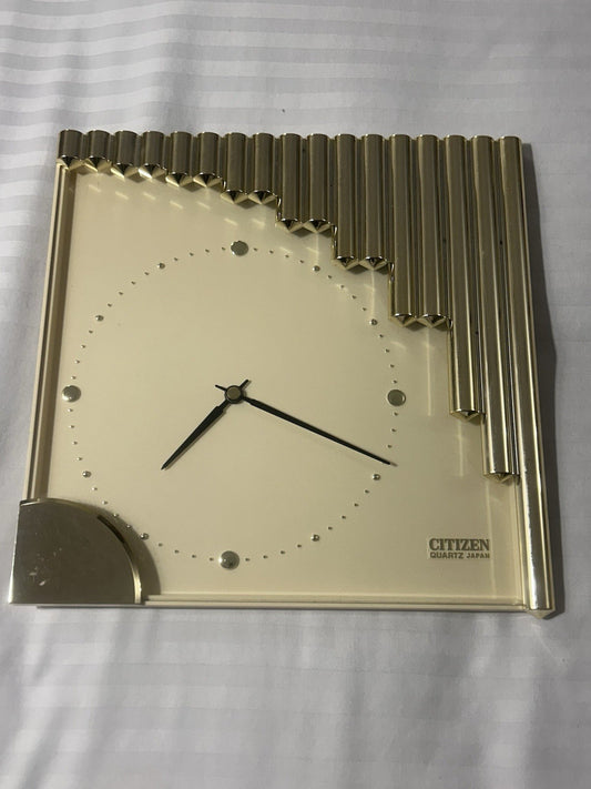 Vintage Citizen Quartz Wall Clock Japan – Art Deco Style – Working Condition