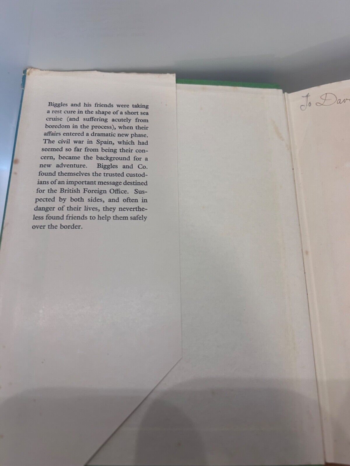 Biggles In Spain - Hardcover Book By Captain W E Johns with Dust Jacket