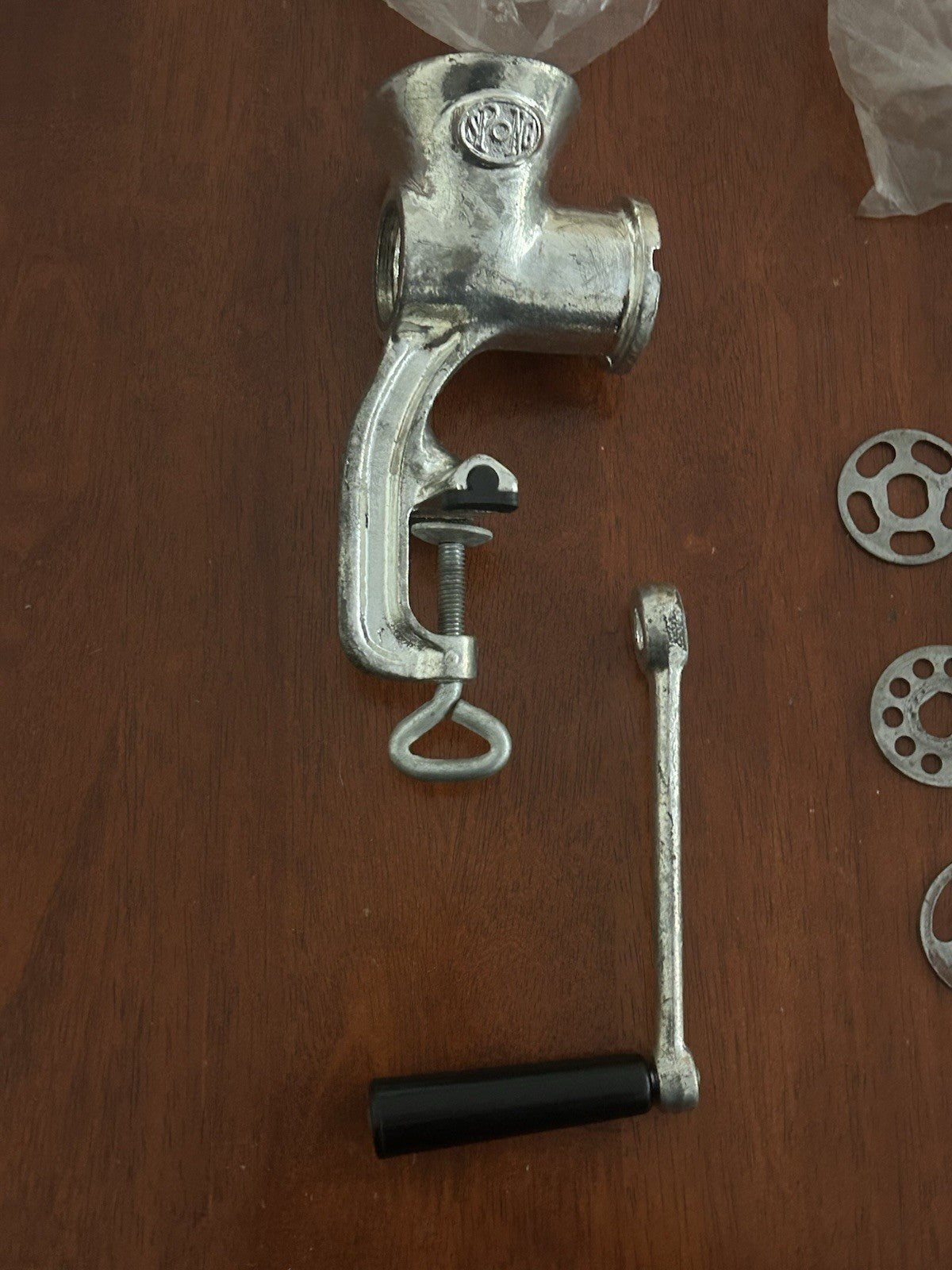 Spong National No.20 Mincer Made in England Boxed Vintage Kitchen Tool