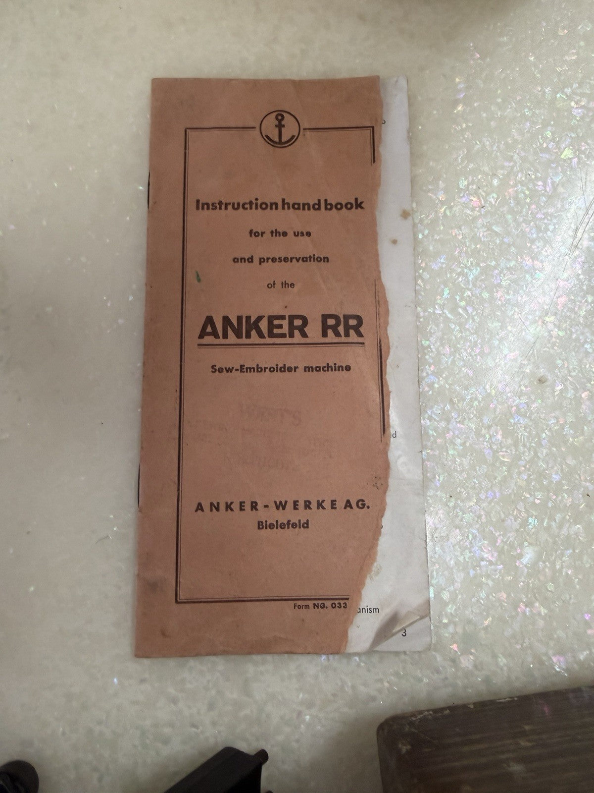Vintage 1950s ANKER RR Sewing Embroidery Machine Germany Case Manual Motor