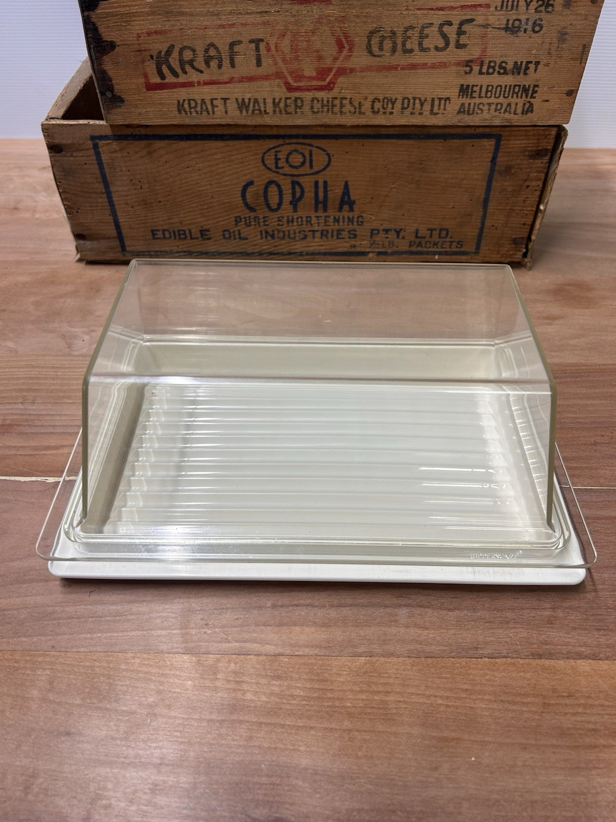 Vintage Tupperware Cheese Keeper 1635-2 Rectangular Server Made in Australia