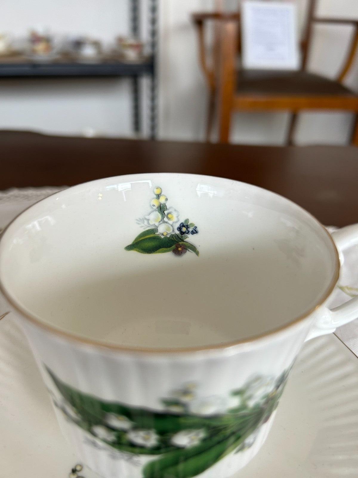 Royal Minster Lily of the Valley Fine Bone china Tea cup Trio