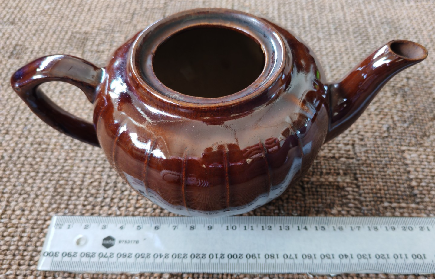 Vintage Brown-Glazed Studio Pottery Teapot with Lid | c. Mid–Late 20th Century