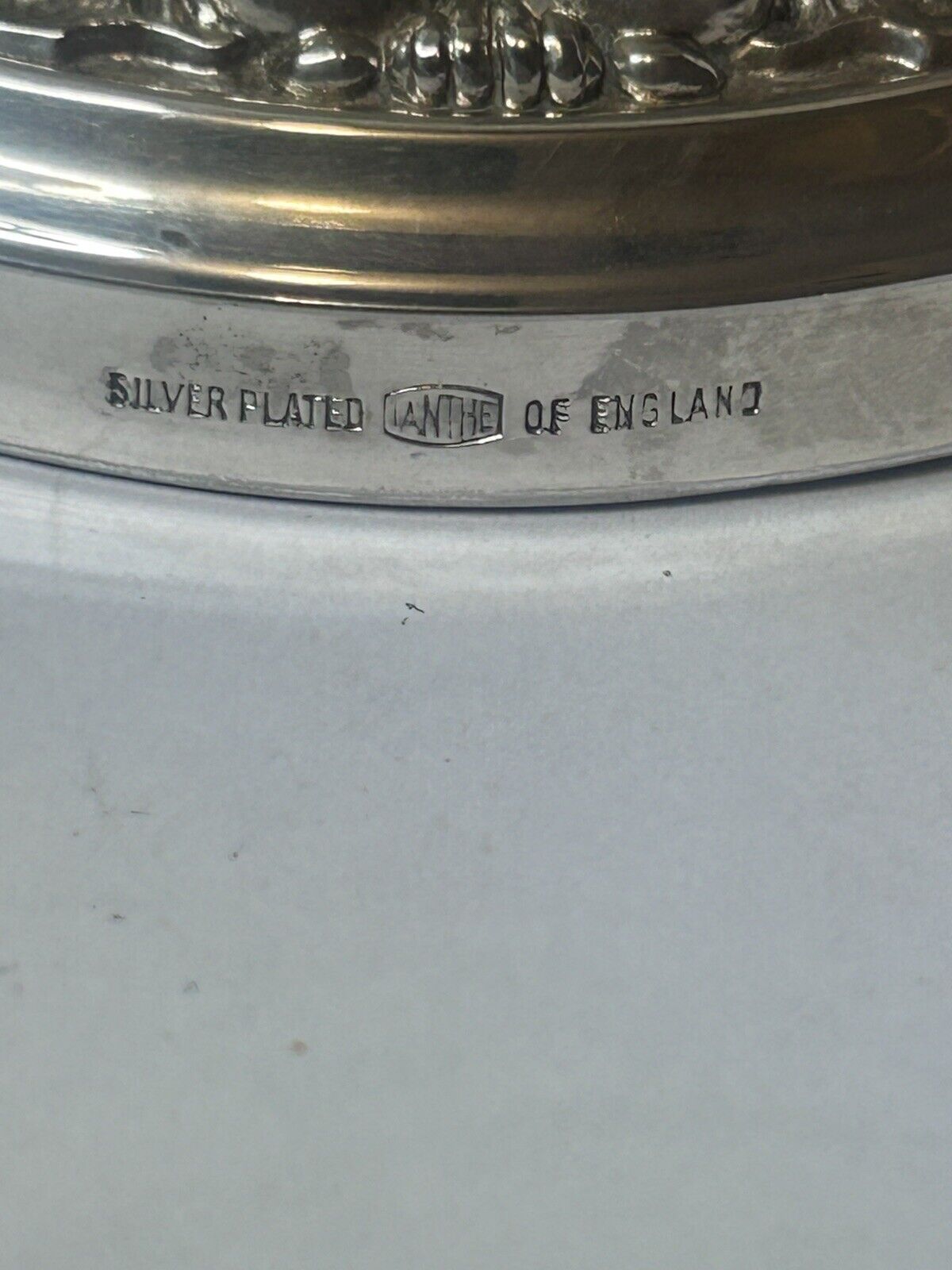 Large Vintage IANTHE (Ian Heath Ltd-UK) Silver Plated Rose Bowl & Frog (6”/15cm)