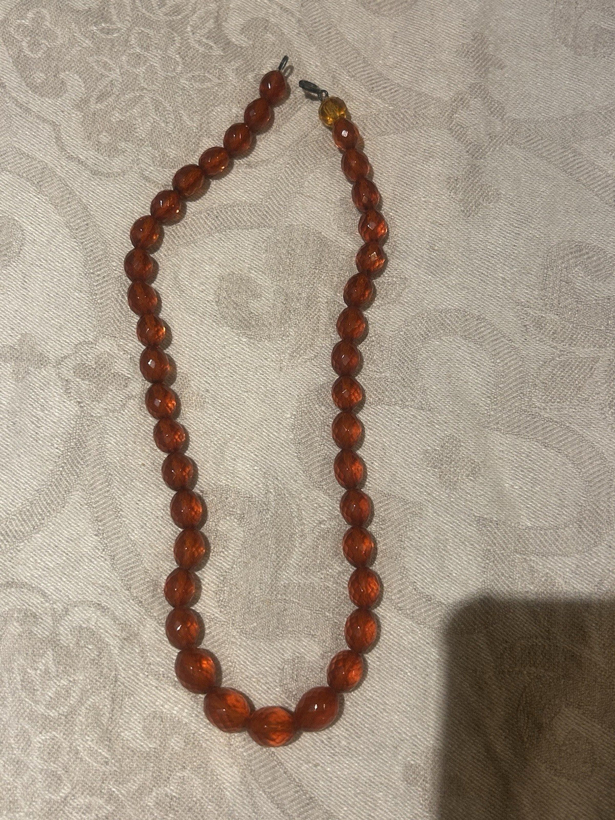 Vintage Amber Glass Necklace Set x3 w Merle’s Melbourne Jewellery Box c1950