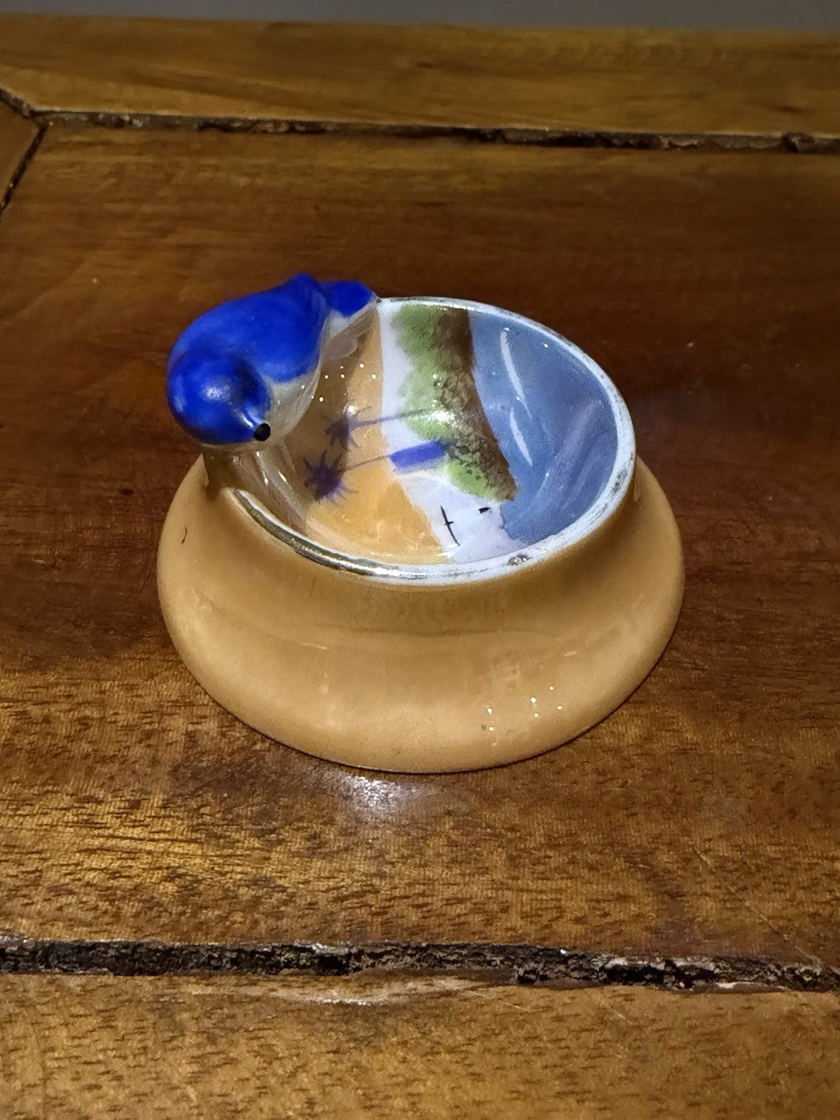 Vintage Noritake Bluebird Salt Dip Cellar 44046 Hand Painted Japan c1930s
