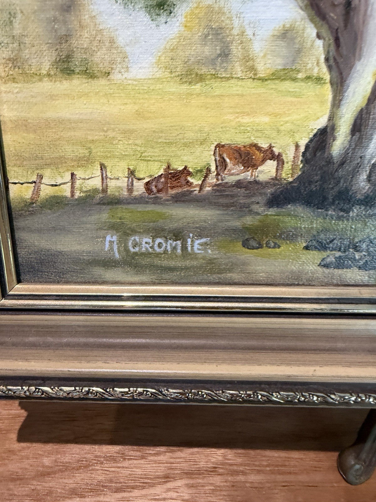 Vintage M Cromie Australian Landscape Oil Painting Holesworth Victoria 1988