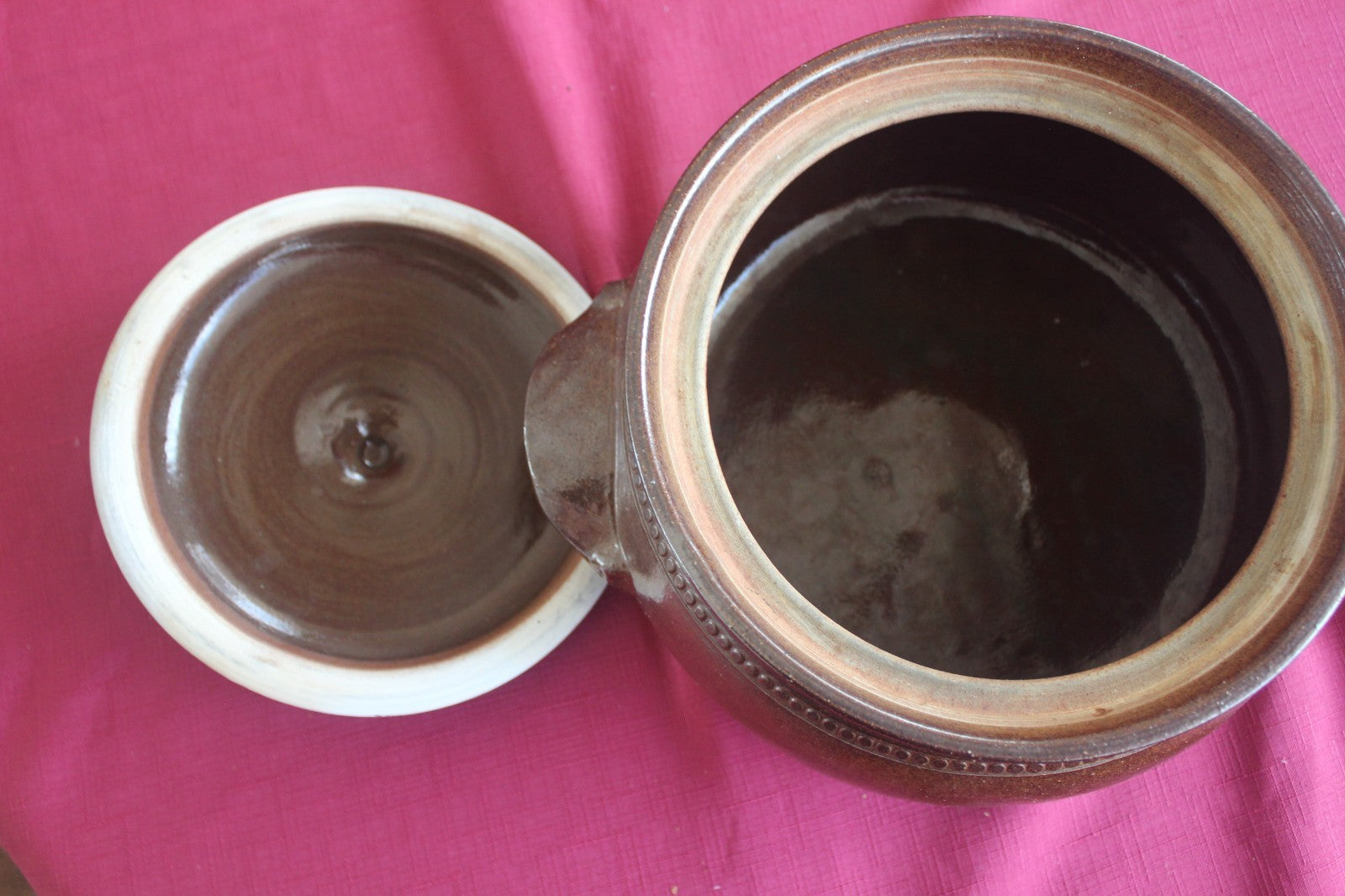Vintage Bendigo Pottery Lidded Casserole Dish - Brown Stoneware - Australia