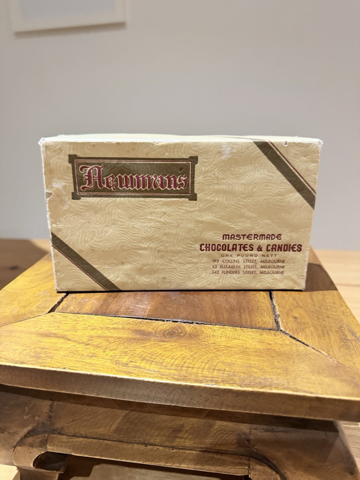 Newmans Chocolates Box Vintage Melbourne Pre-Metric Hillier Confectionery