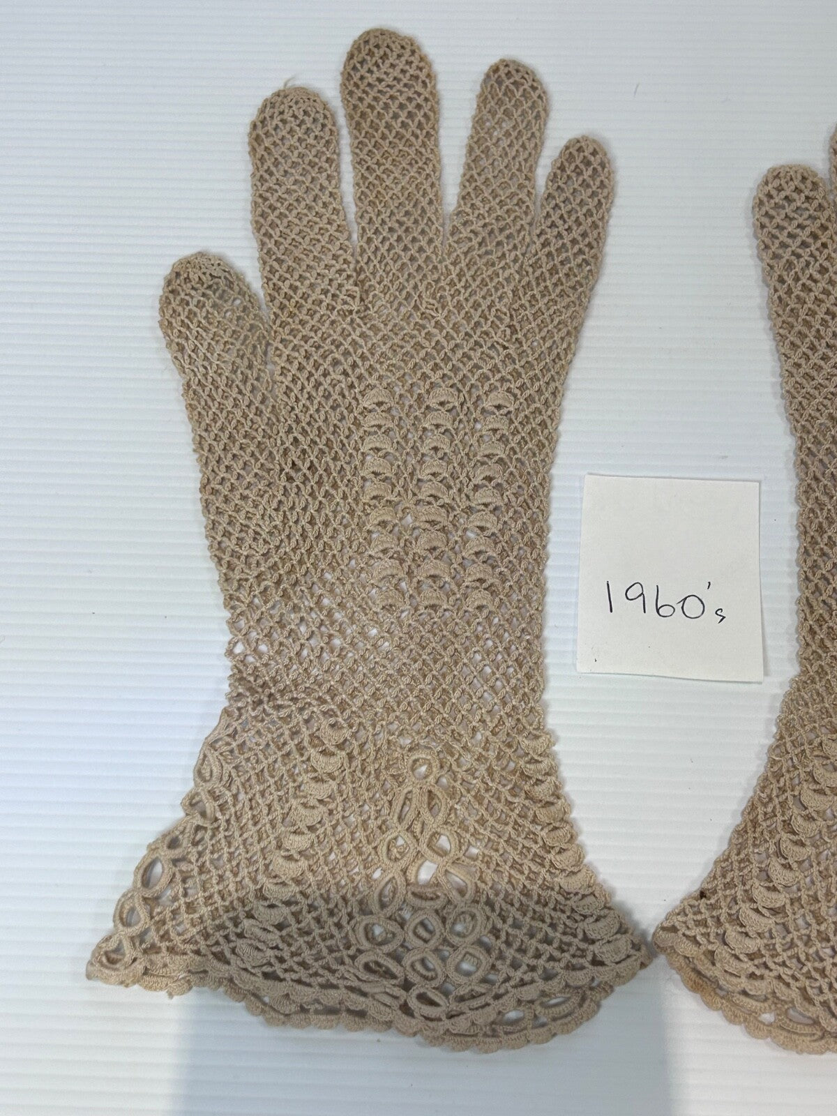 Vintage 1960s Handmade Crochet Women's Gloves