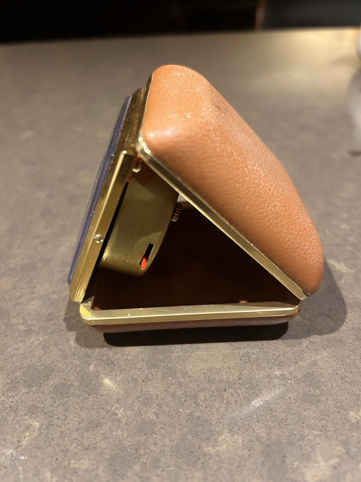 Vintage Equity Travel Alarm Clock Hong Kong Folding Case Working Retro