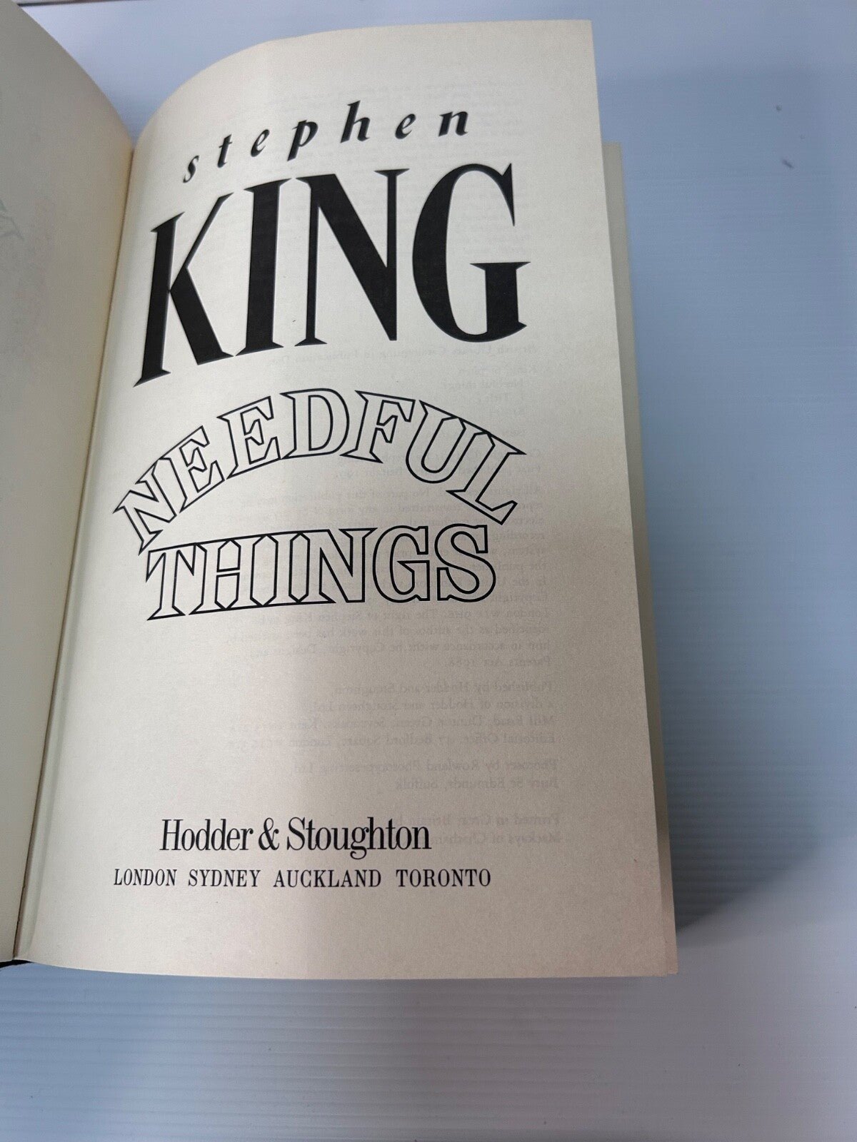 Stephen King Needful Things 1991 HC DJ 1st UK Ed Hodder Horror Novel 698pp