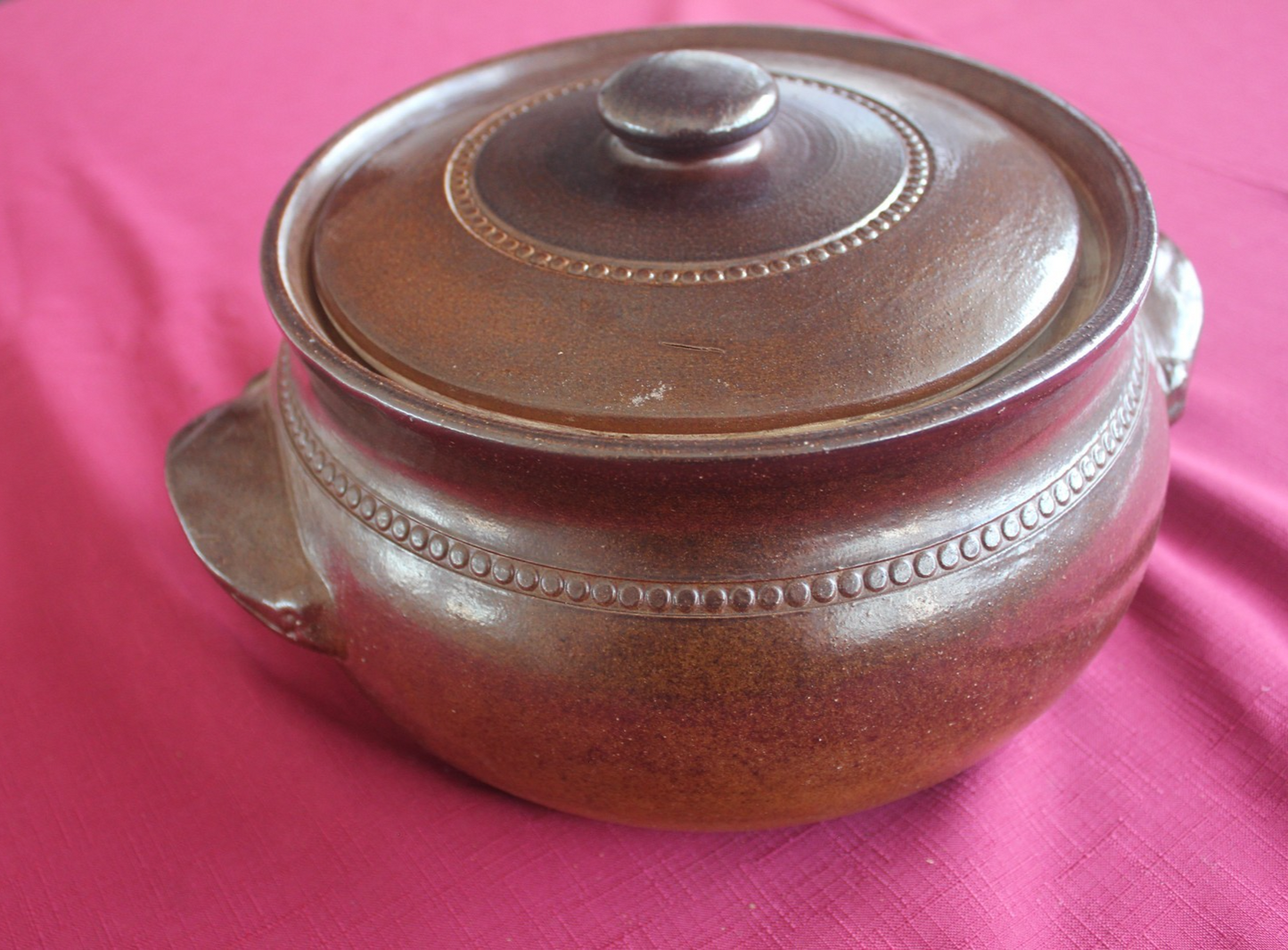 Vintage Bendigo Pottery Lidded Casserole Dish - Brown Stoneware - Australia