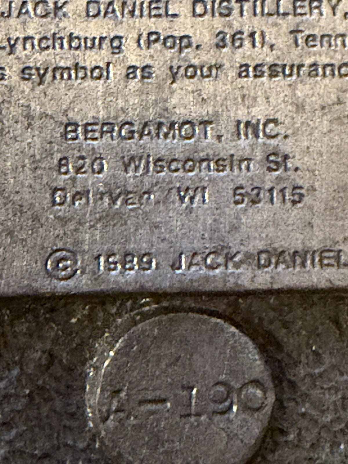 Jack Daniel’s Old No.7 1989 Bergamot Pewter Enamel Belt Buckle Lynchburg USA