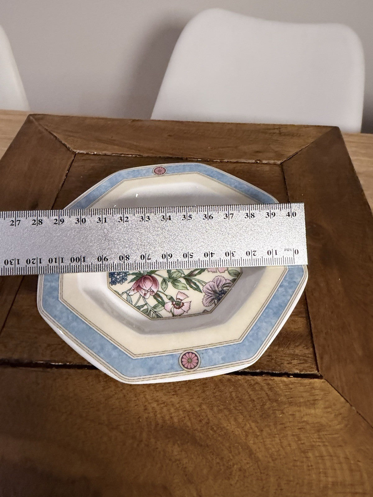 Wedgwood Sarah Bone China Dish Plate England 1995 Floral Octagonal 12cm