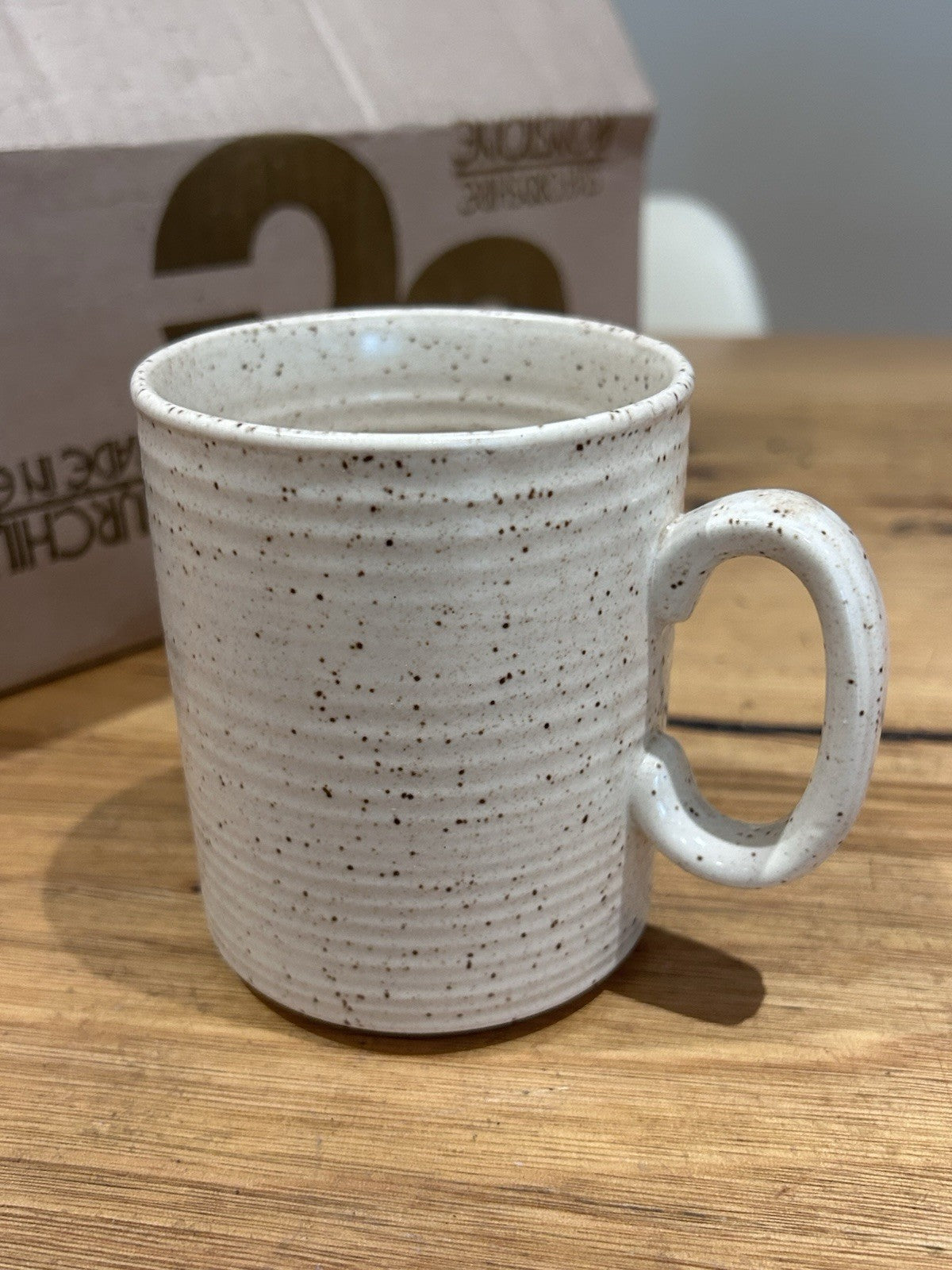 Vintage 1970s Churchill Homespun Stonecast Mugs – Set of 6 in Original Box