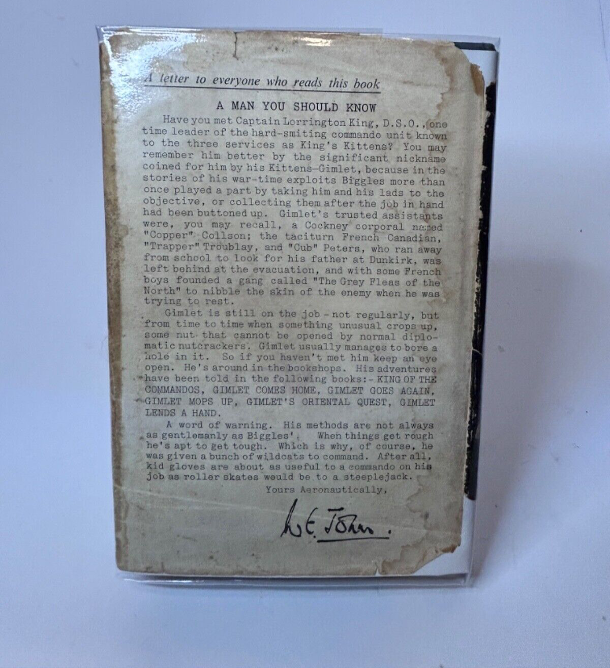 Biggles Gets His Men, Captain W.E Johns, 1950  1st Edition, Hodder & Stoughton