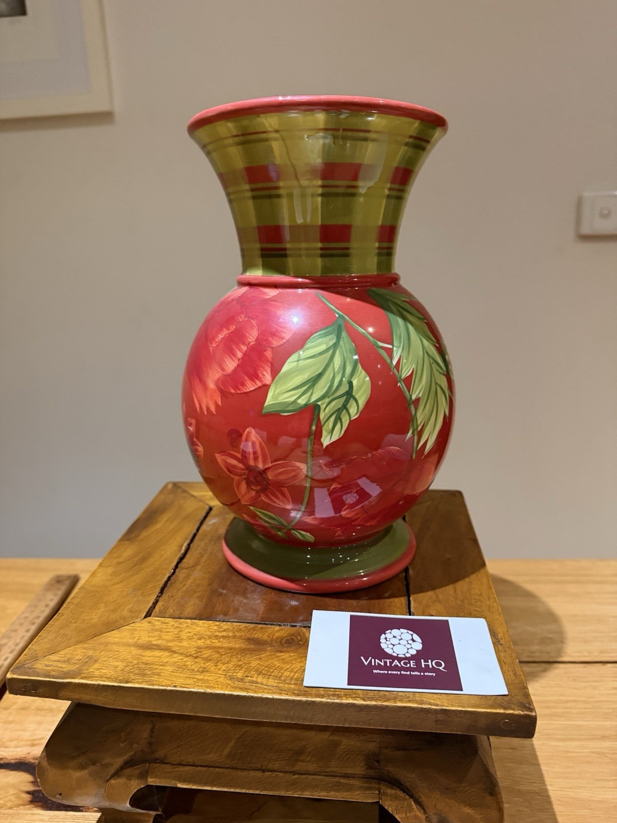 Royal Doulton Festive Home Vase 2004 Floral Red Large 27cm Display Piece