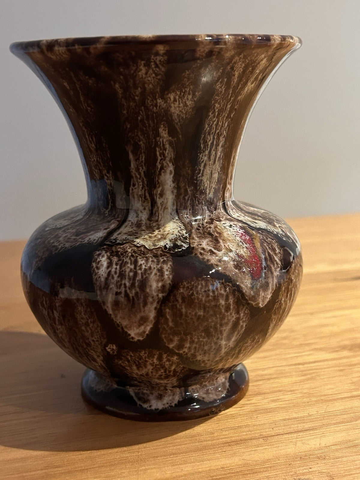 Vintage West German drip glaze vase 235/12  Fat lava  style of Scheurich/Bay