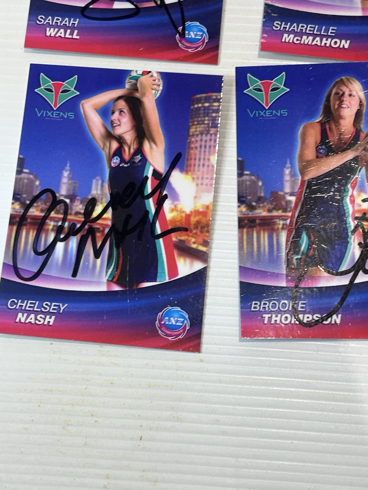 2009 Melbourne Vixens Signed Card Set Netball Premiers McMahon Chatfield