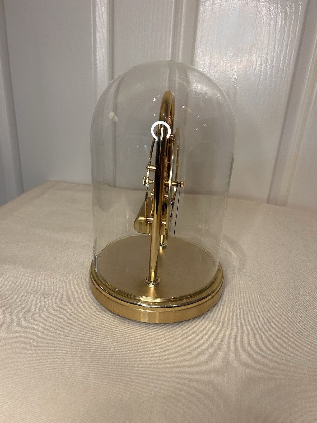 Seiko Quartz Skeleton Mantel Clock QAW101G Brass & Glass Dome Japan Vintage