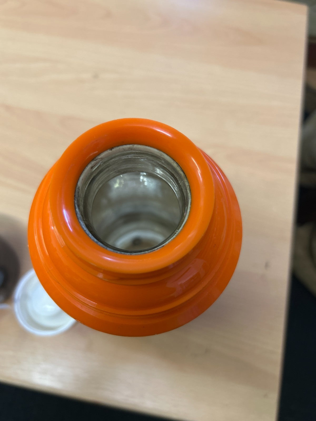 🔶 Vintage Orange Thermos Flask – Made in England – c. 1970s