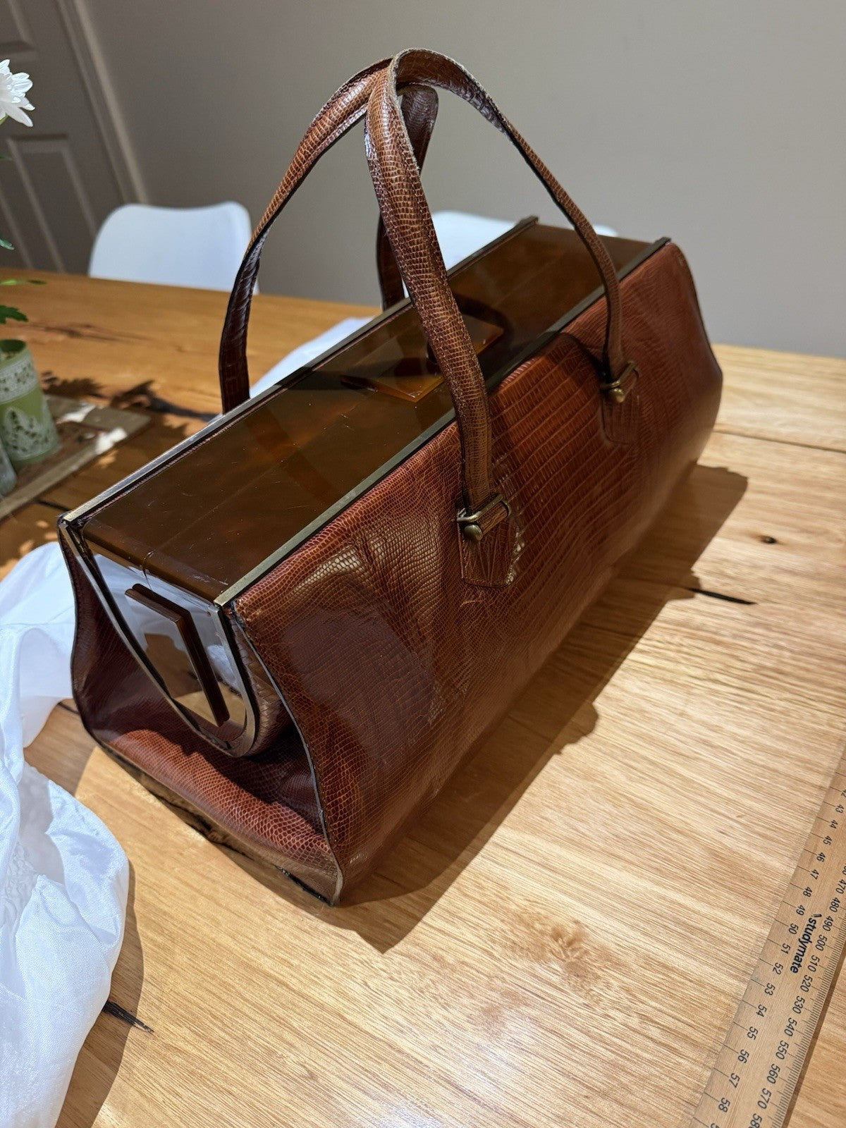 Jean Paul Gaultier Vintage Reptile Effect Leather Travel Doctor Bag Italy 1990s
