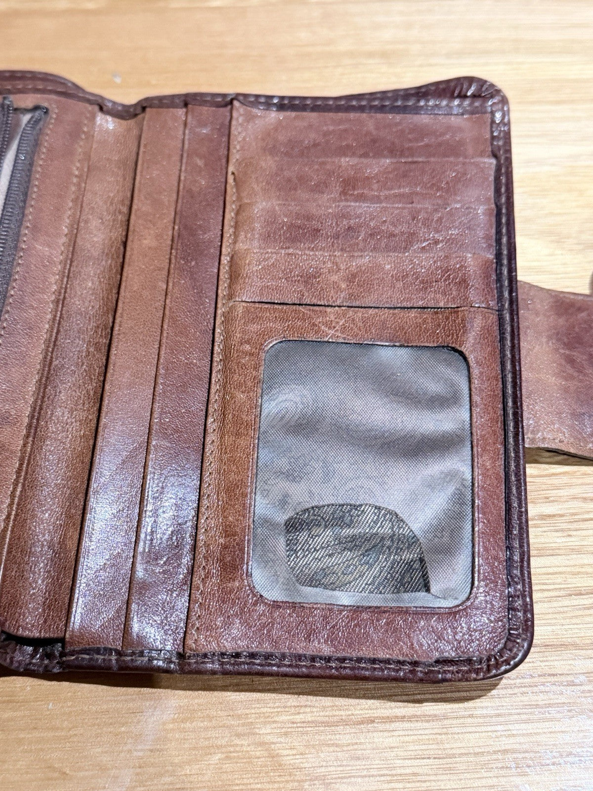 Oroton Leather Wallet Made In Australia Brown Vintage Bifold Coin Zip