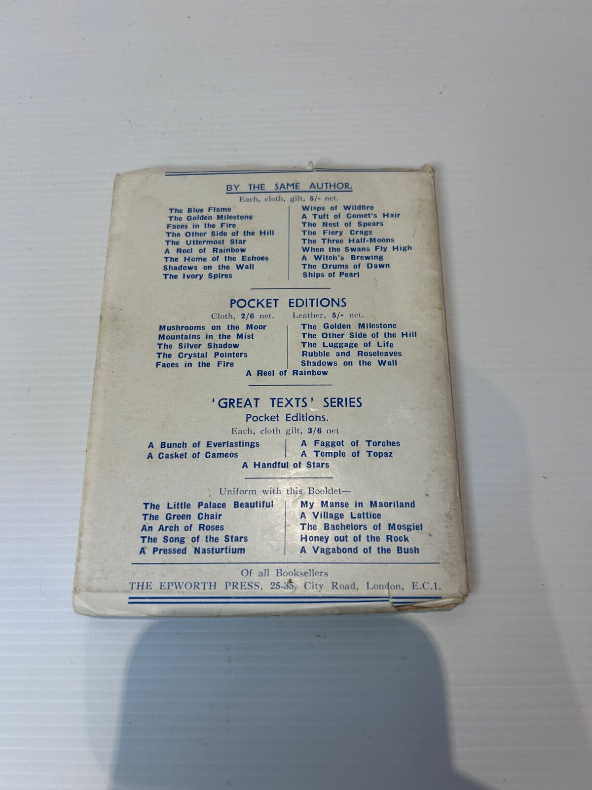 Peggy the Second F.W. Boreham 1935 1st Ed HC DJ Epworth Press Vintage