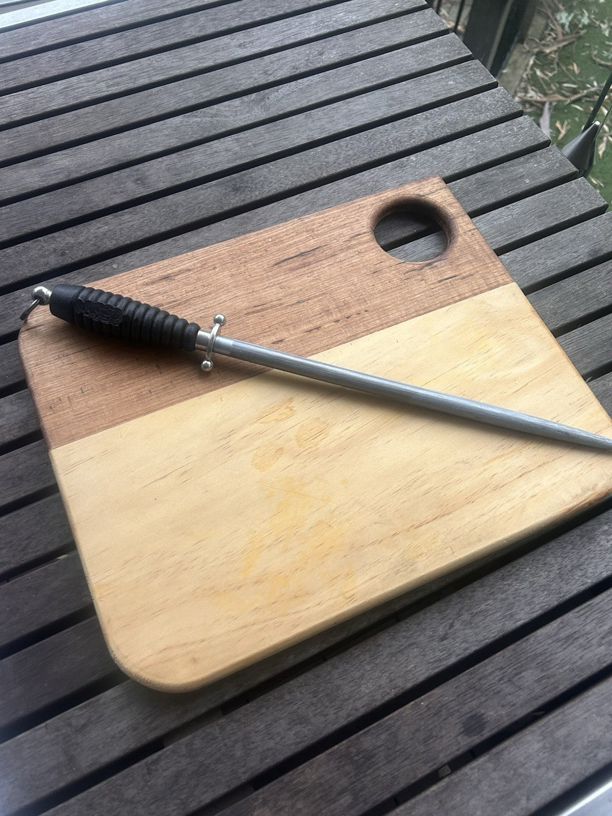 Vintage Solingen Abattoir Butcher’s Steel 16” Chrom-Vanadium Germany C1950s