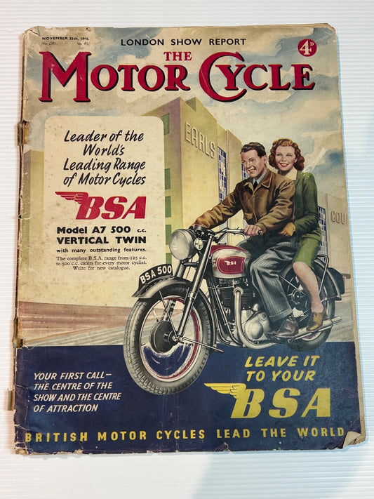The Motor Cycle Magazine 1948 London Show Report BSA Norton Ariel ORIGINAL