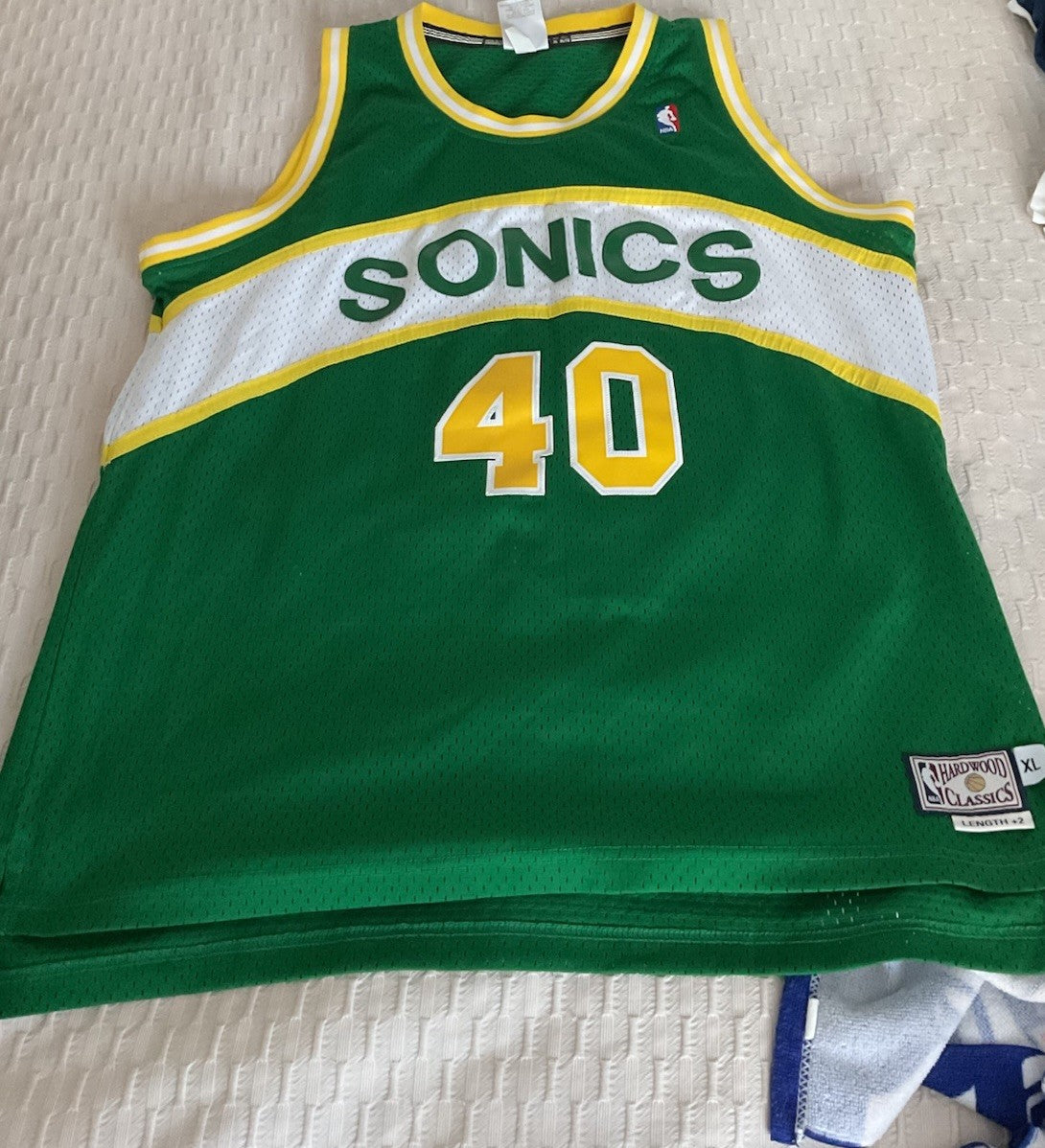 Adidas NBA Seattle SuperSonics Shawn Kemp #40 Hardwood Classics Jersey XL +2