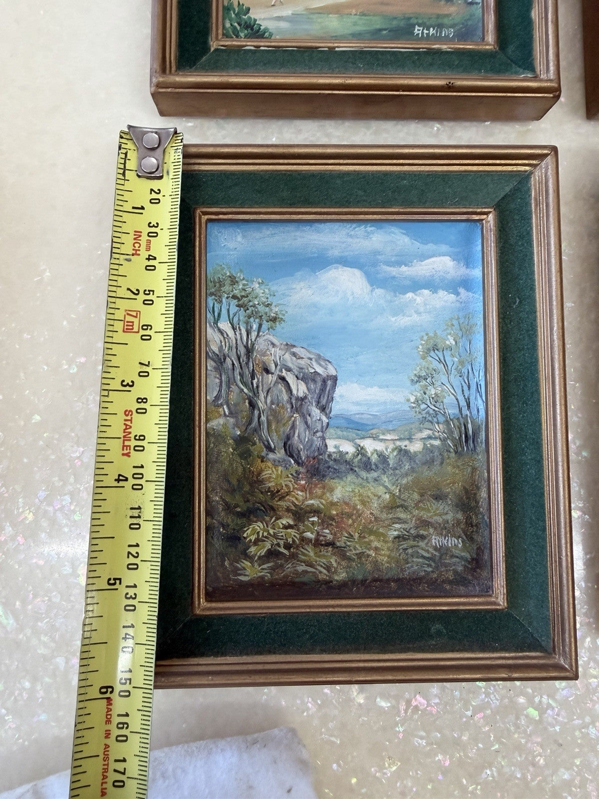 Atkins Set 4 Vintage Australian Oil Paintings Melbourne Tasmania Victoria