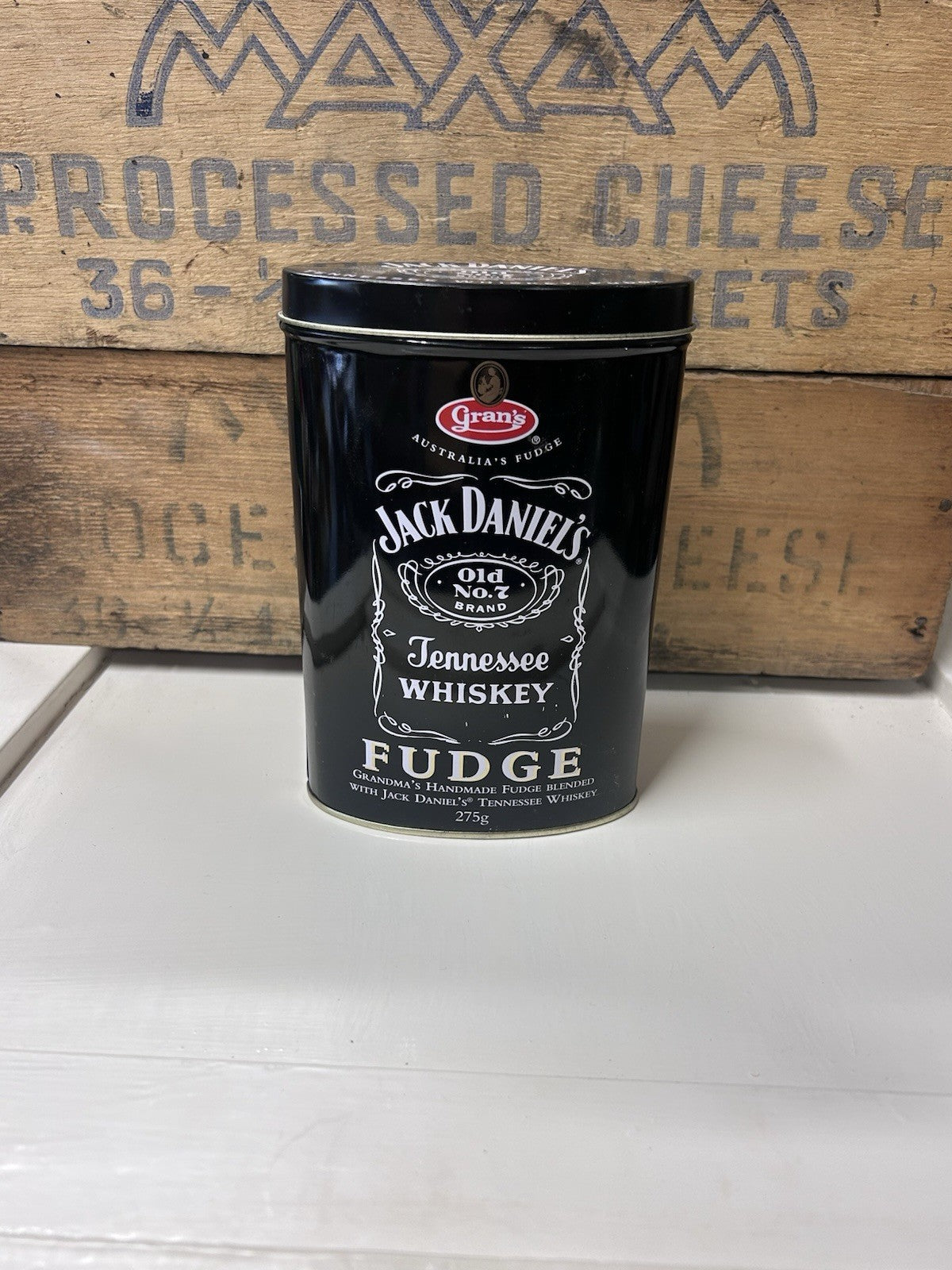 Jack Daniel’s Whiskey Fudge Tin 2005 Empty Vintage Collectible 275g
