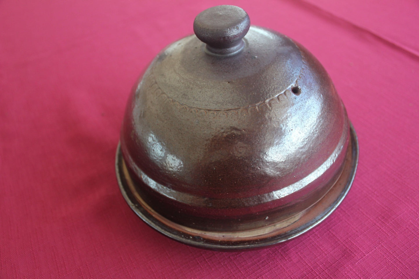 Vintage Australian Hand Made Stoneware - Lidded Bowl Bendigo pottery