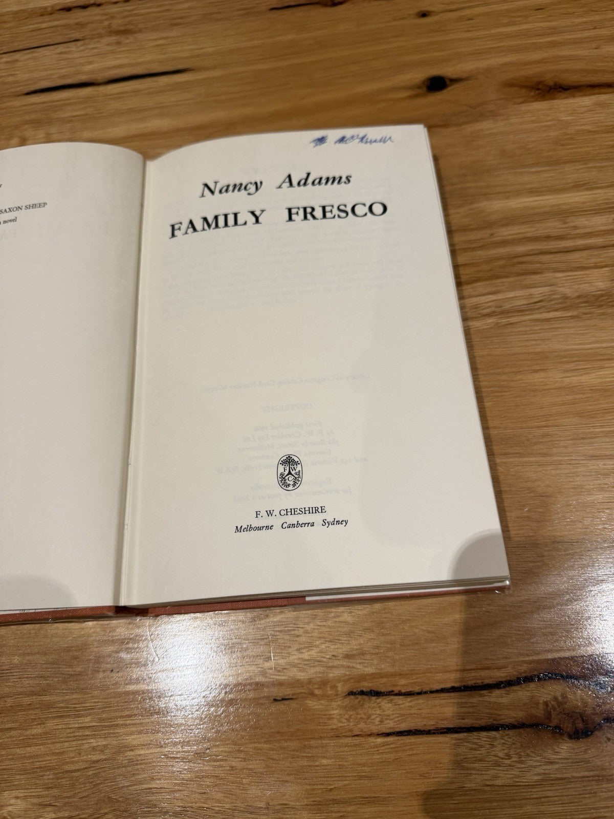 Nancy Adams Family Fresco 1966 1st Ed HC DJ Melbourne History Genealogy