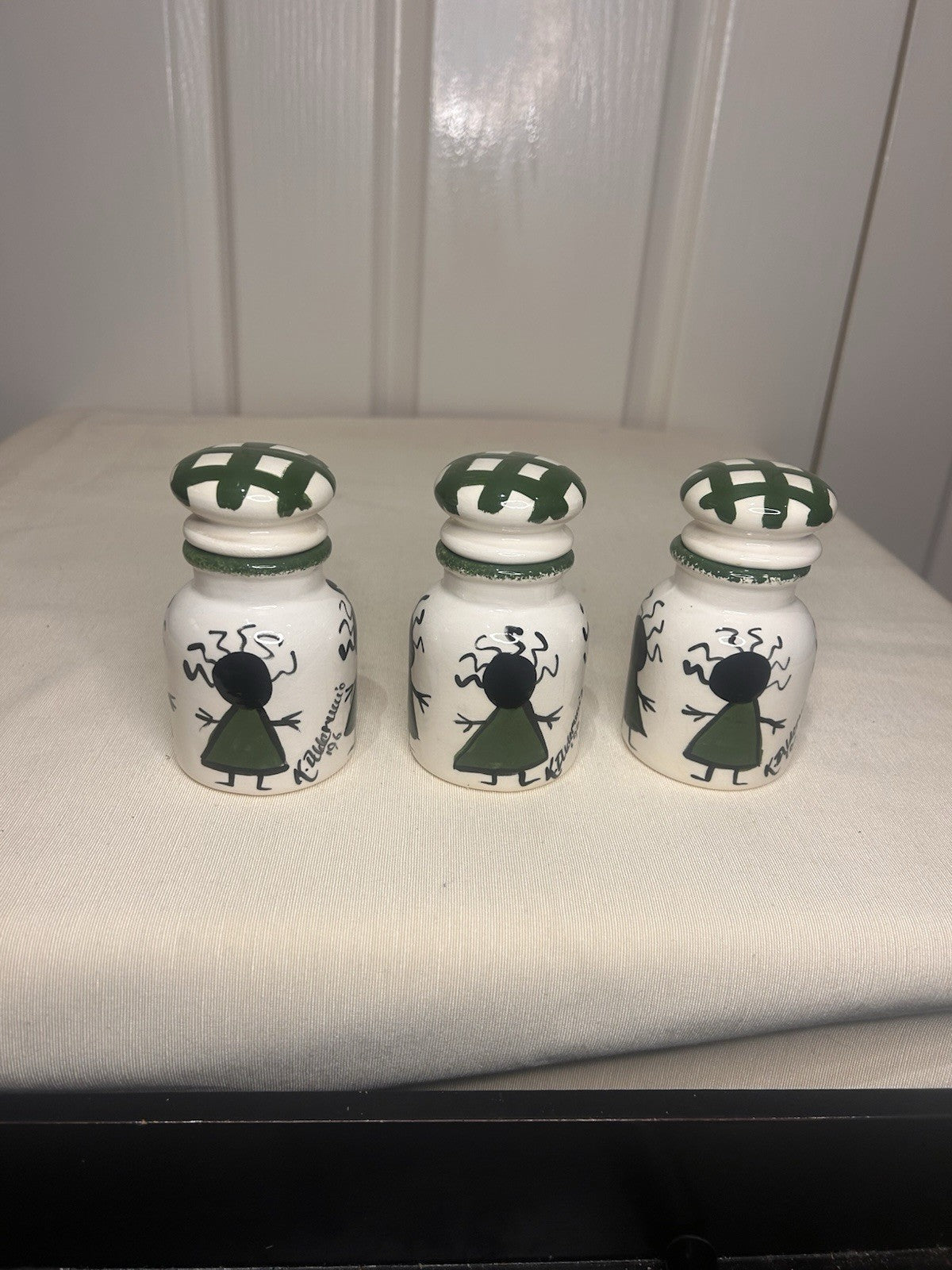 Kerry Alderuccio Hand Painted Canister Set – 6pc Ceramic Kitchen Storage 