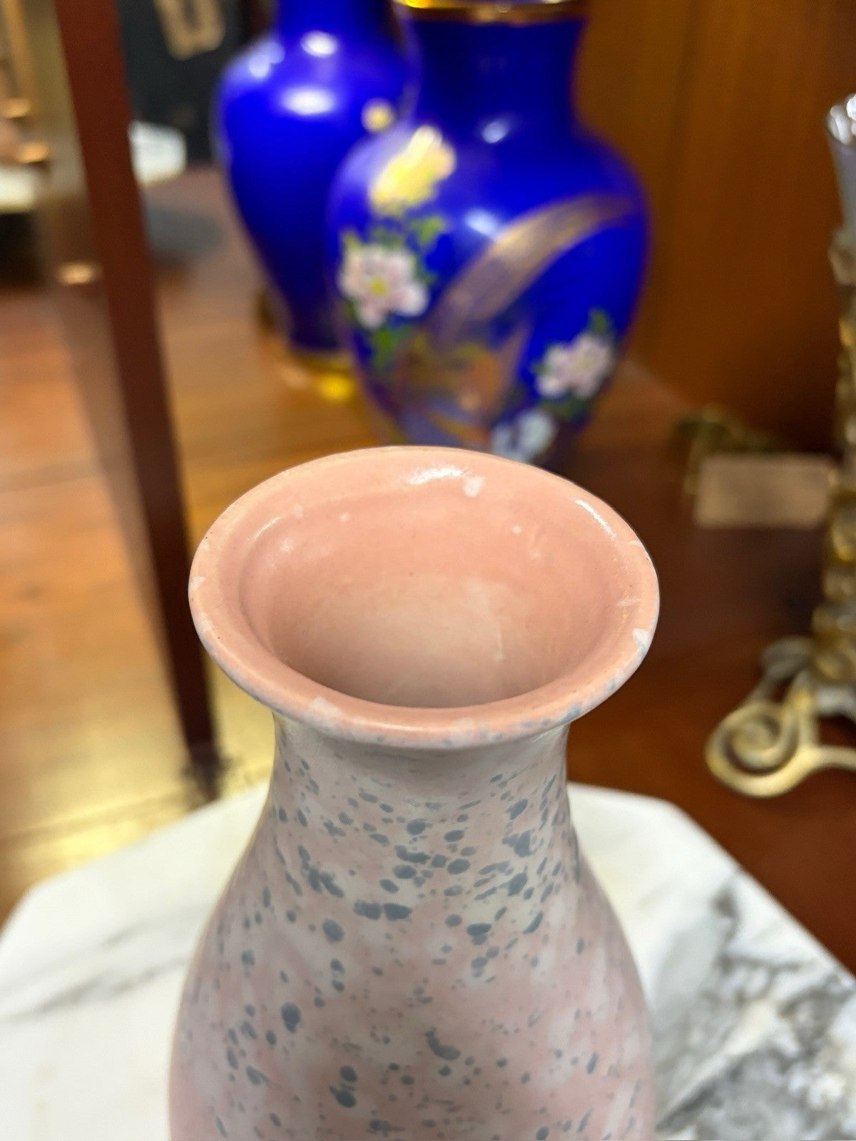 Scheurich 227-22 West German Pottery Vase Pink Fat Lava Mid Century WGP