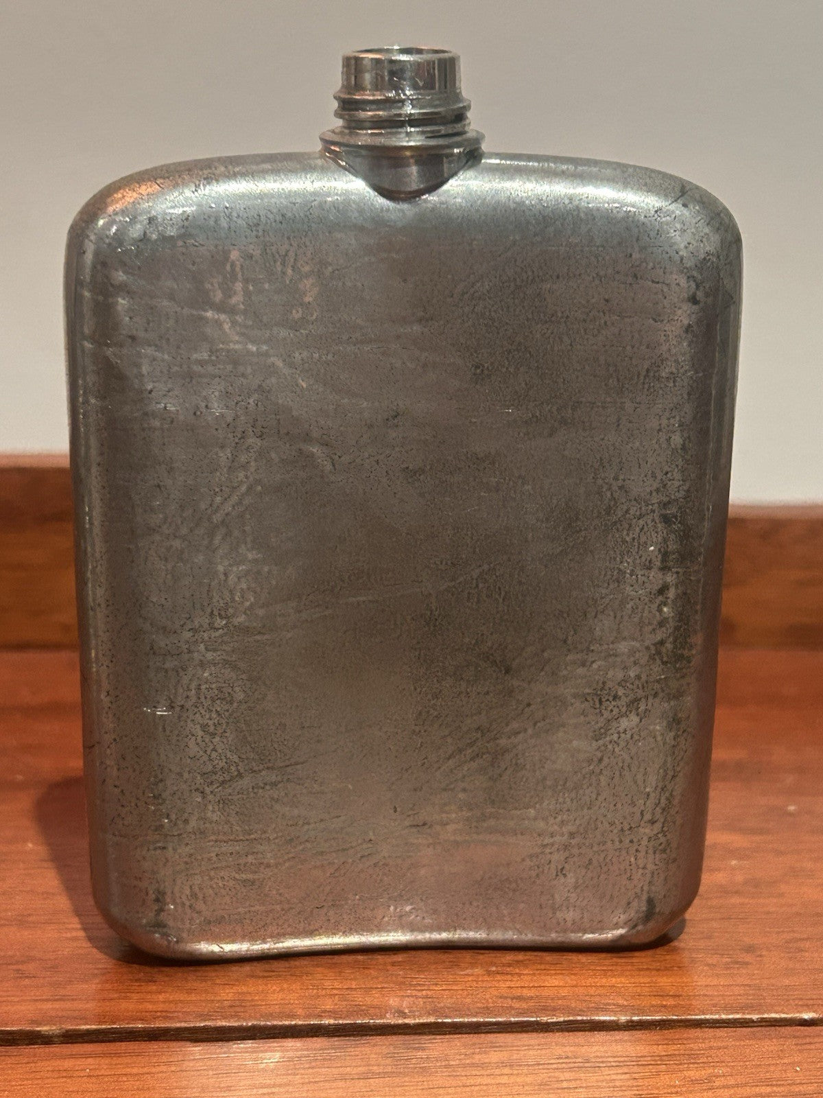 Selangor Pewter Hip Flask c1965–1970s Cork Lined Lid Pre-Royal Malaysia