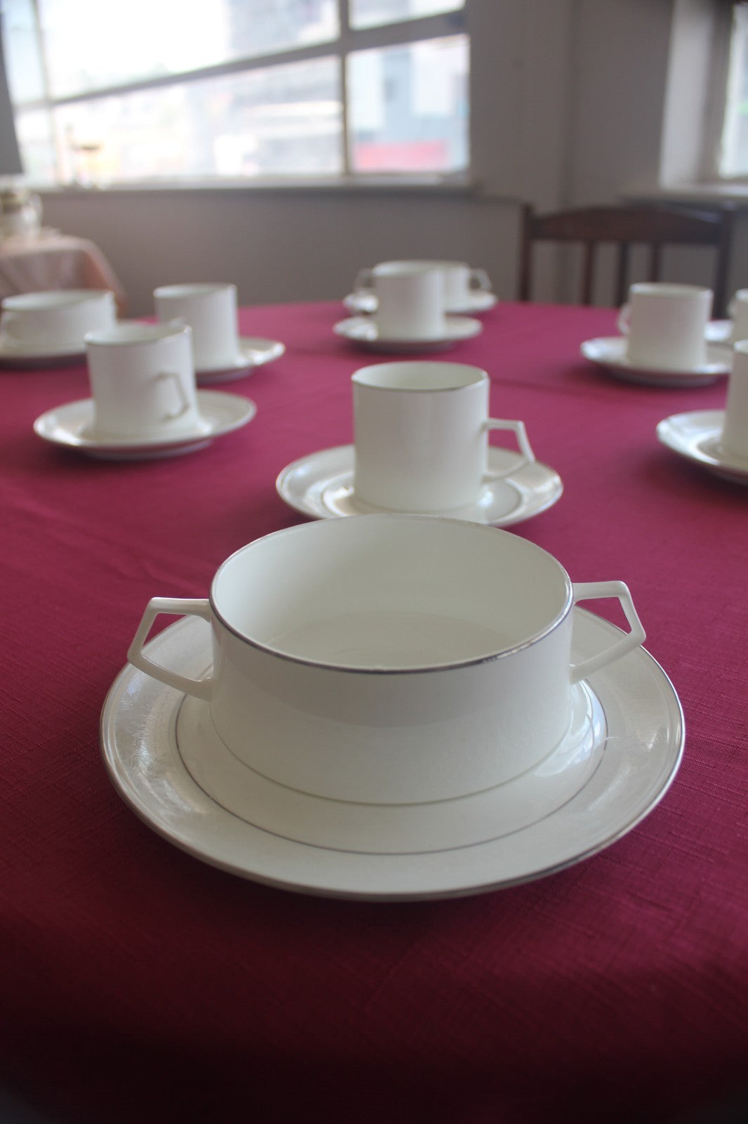 Vintage Mikasa Rochelle Bone China Soup / Bouillon Cup & Saucer Set