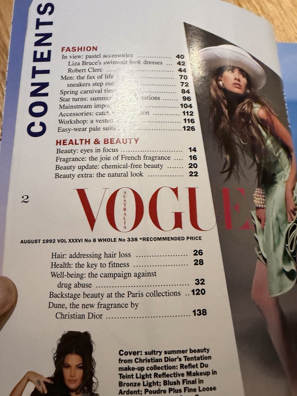 Vogue Australia Aug 1992 Laura Weaver 1st Cover With Man Vintage Magazine