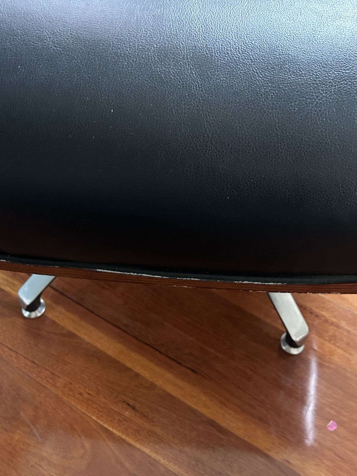 Replica Eames Lounge Chair & Ottoman by Aldi Black PU Leather 5-Star Base
